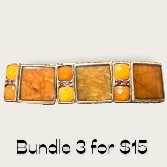 Bundle Sale 3 for $15 | Fun Yellow and Silver Tone Stretch Bracelet - Picture 5 of 7